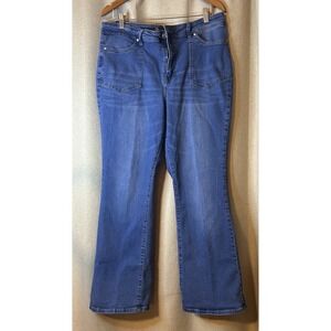 Our Republic For All Jeans Women's Size 14 Wide Leg, Blue, Front Patch Pockets